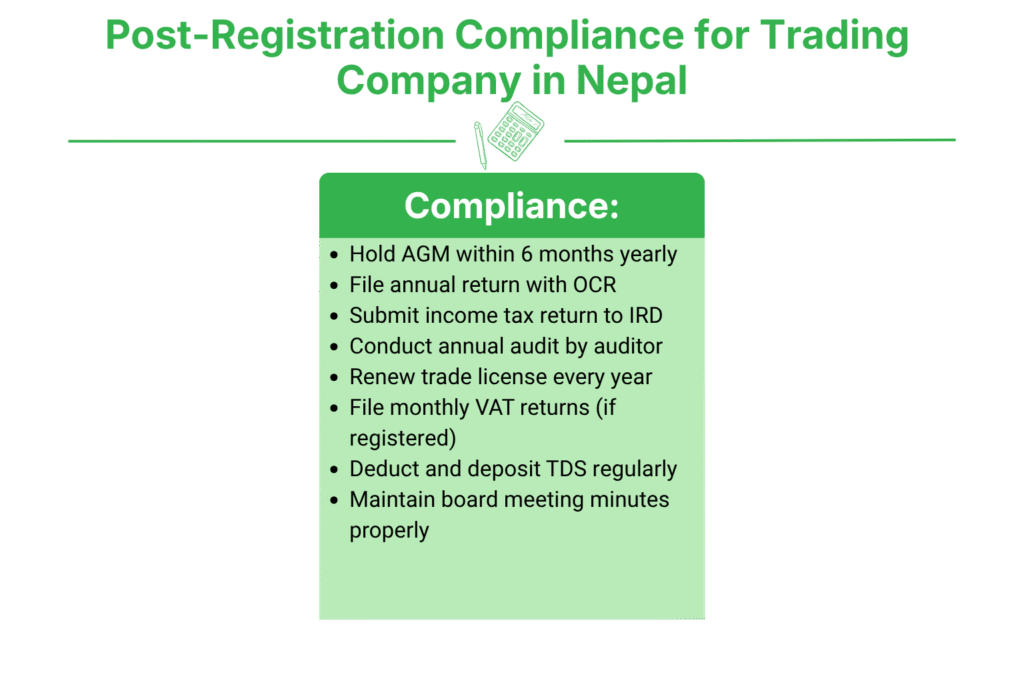 Trading Company Registration in Nepal 4 What Are the Post-Registration Compliance Requirements for a Trading Company in Nepal?