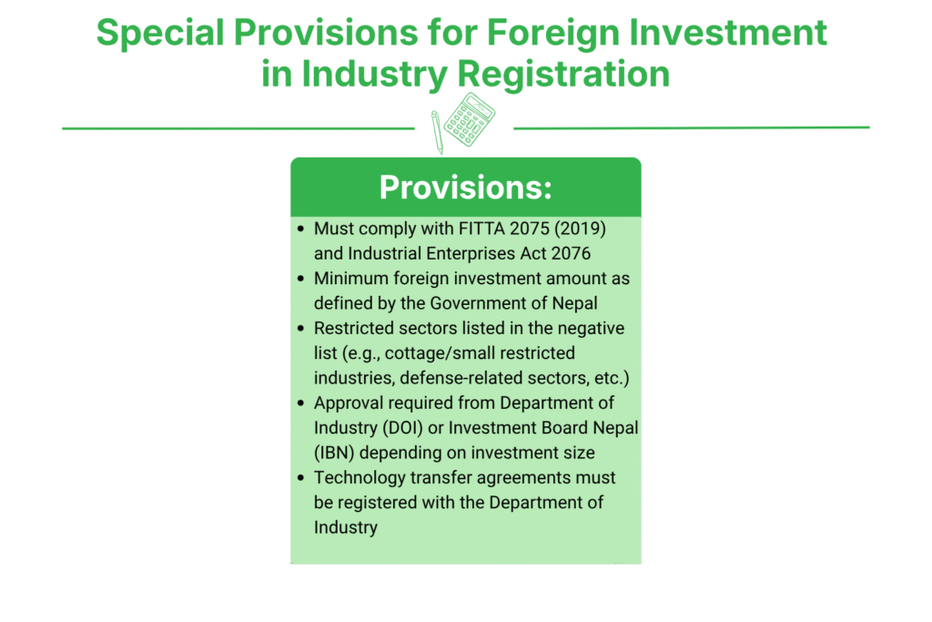 Special Provisions for Foreign Investment in Industry Registration