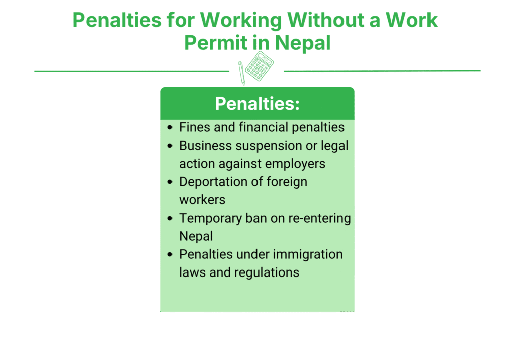 Process of Obtaining Work Permit/Visa in Nepal 4 Penalty for Working Without a Work Permit in Nepal