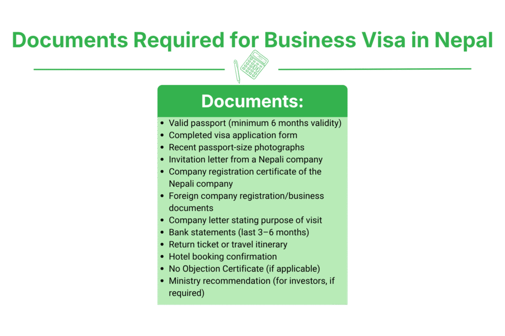 Documents Required for Business Visa in Nepal