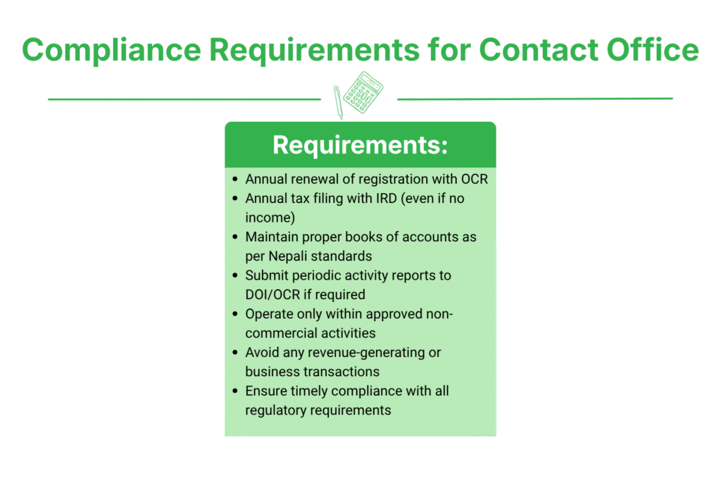 Contact Office Registration for Foreign Company in Nepal 4 Compliance Requirements for Contact Office in Nepal