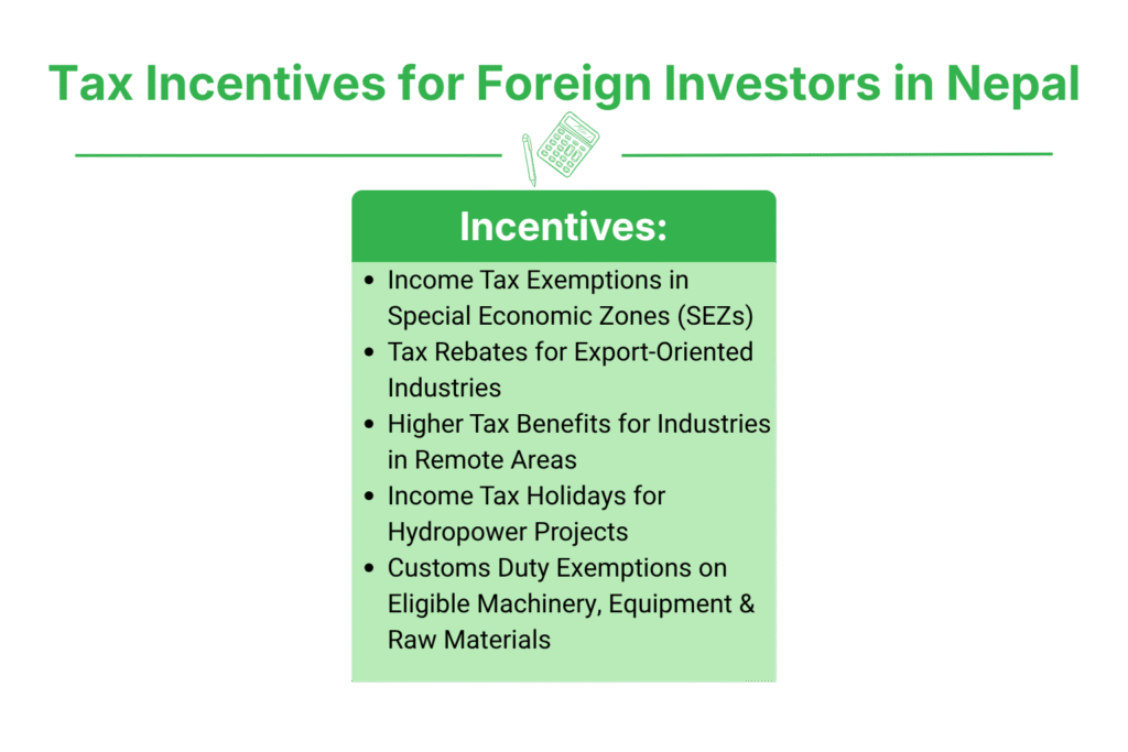 Company Registration with FDI Approval in Nepal 4 What Are the Tax Incentives Available for Foreign Investors in Nepal?