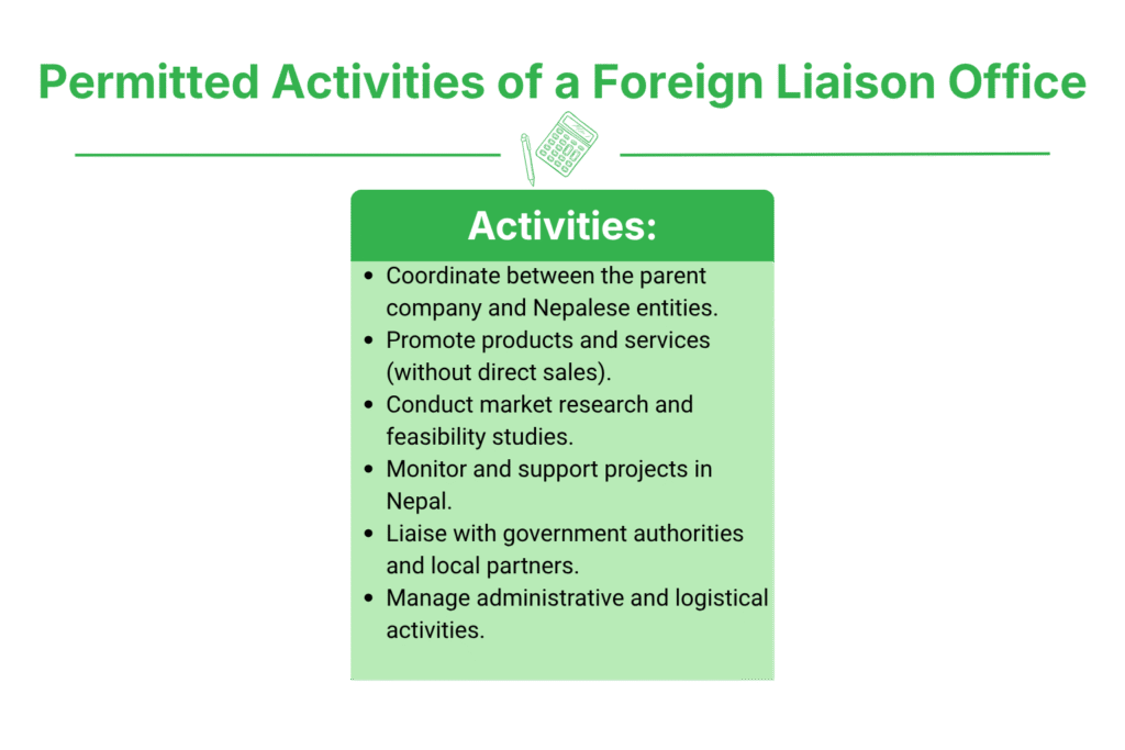 What Are the Permitted Activities of a Foreign Liaison Office in Nepal?