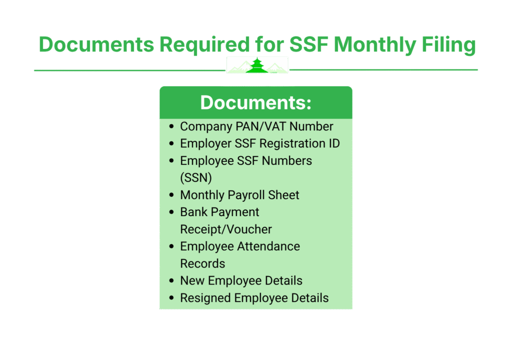 SSF Monthly Filing in Nepal 4 What Documents Are Required for SSF Monthly Filing?