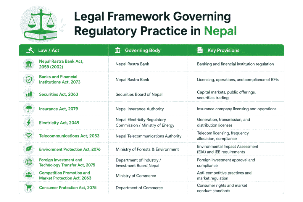 Legal Framework Governing Regulatory Practice in Nepal