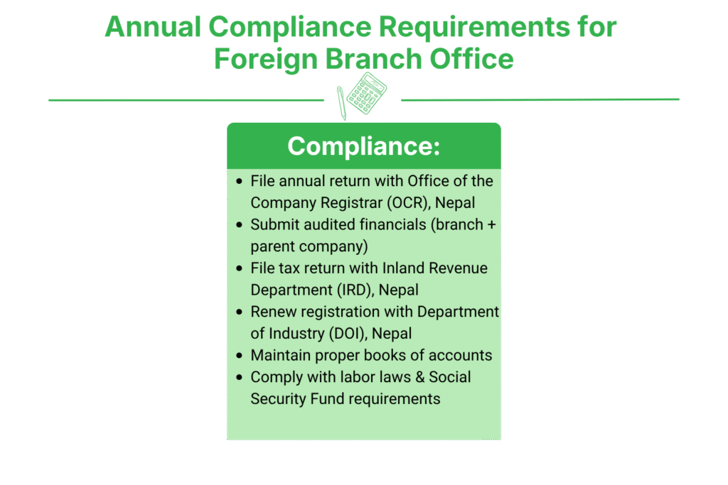 Foreign Company Branch Office Registration in Nepal 4 Annual Compliance Requirements for Foreign Branch Office