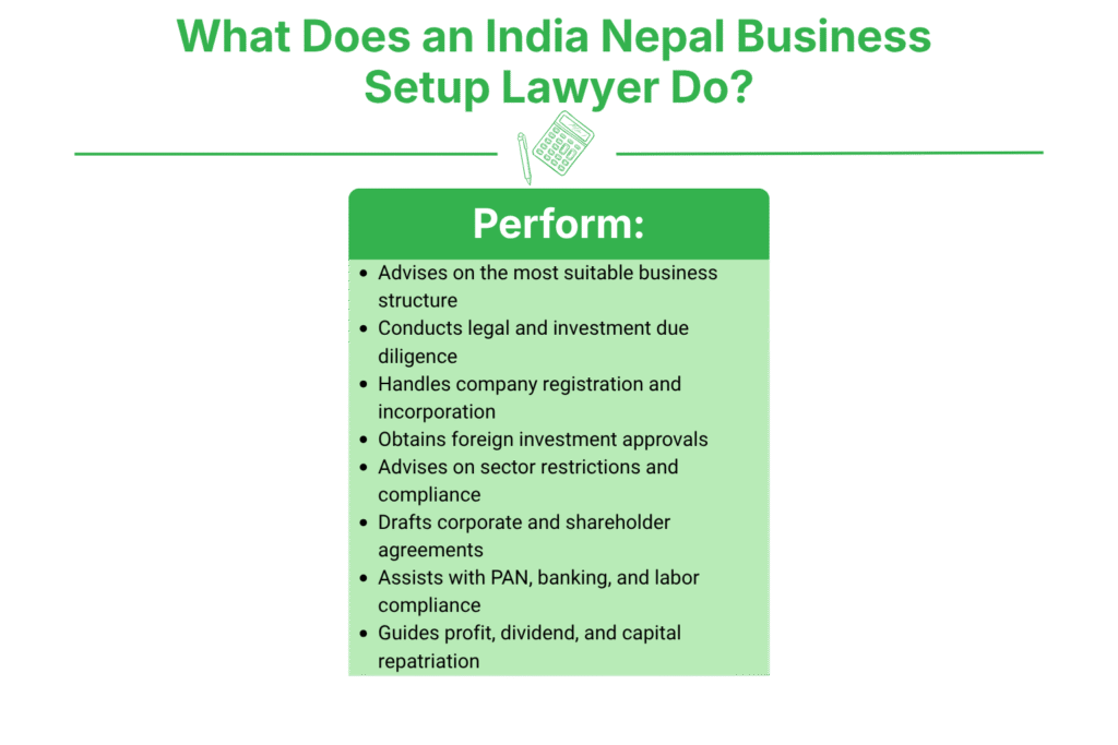India Nepal Business Setup Lawyer in Nepal 2 What Does an India Nepal Business Setup Lawyer Do?