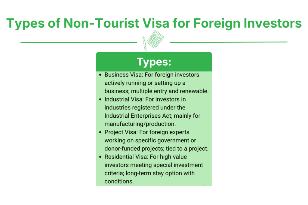 Types of Non-Tourist Visa for Foreign Investors in Nepal