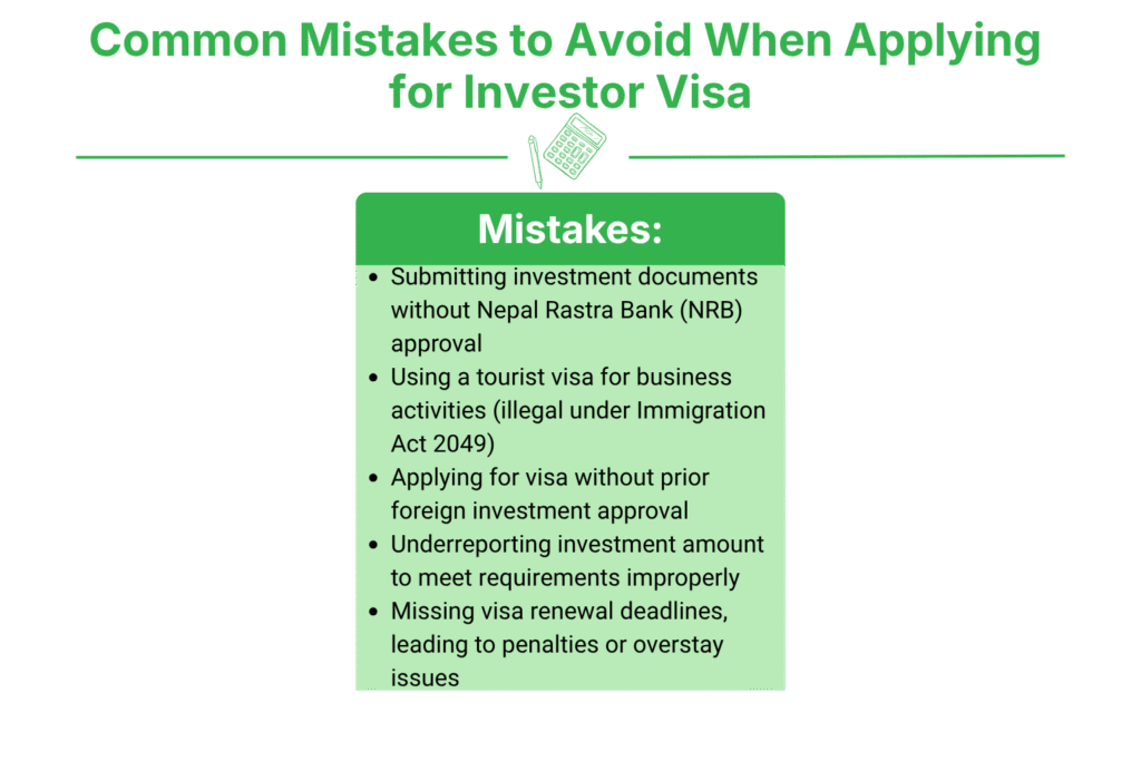 Common Mistakes to Avoid When Applying for Investor Visa in Nepal